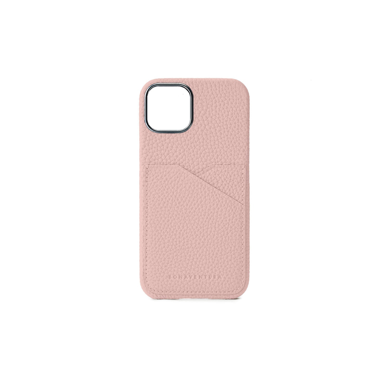iPhone 15 Back Cover Case Shrink Leather (Sakura Pink (Etoupe edge paint))
