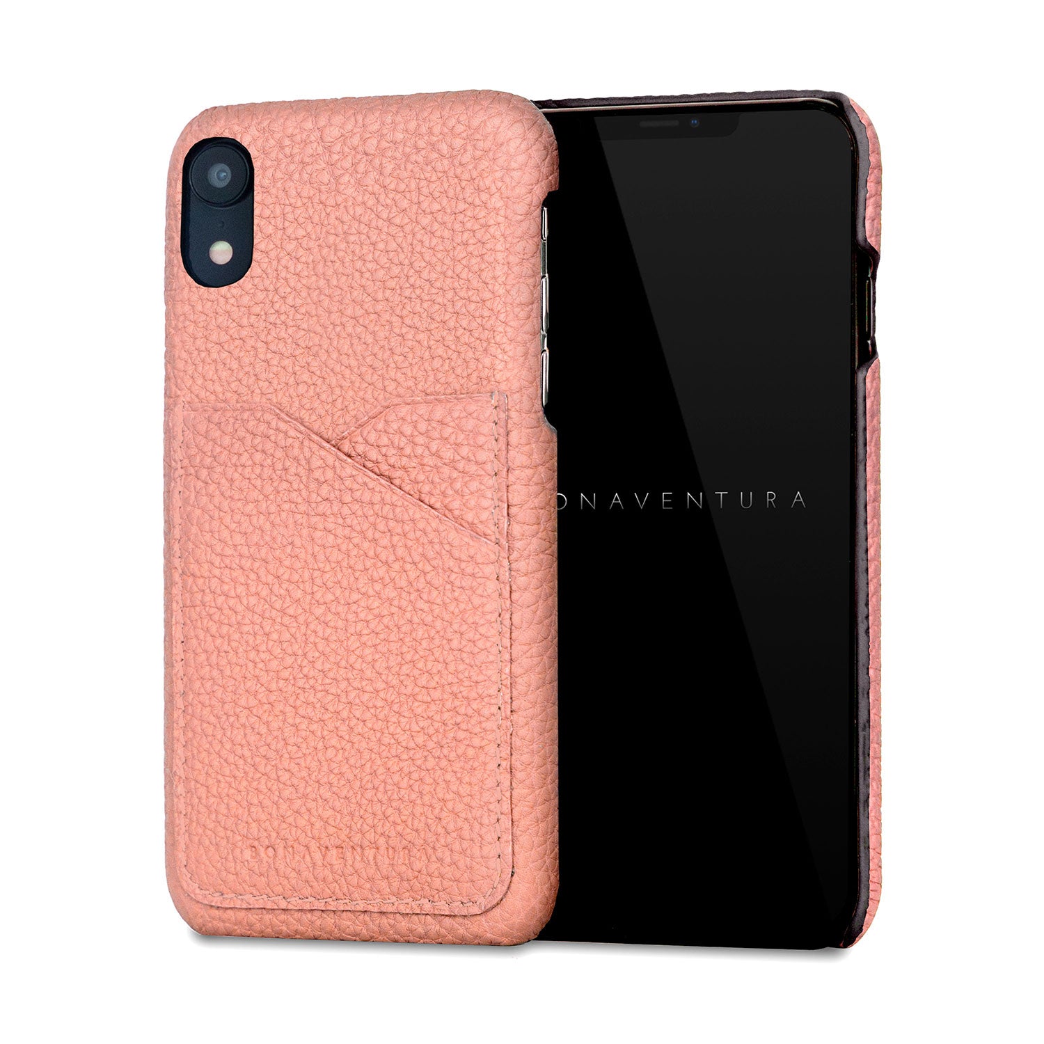 iPhone XR Back Cover Case Bottalato Leather (Coral Pink)