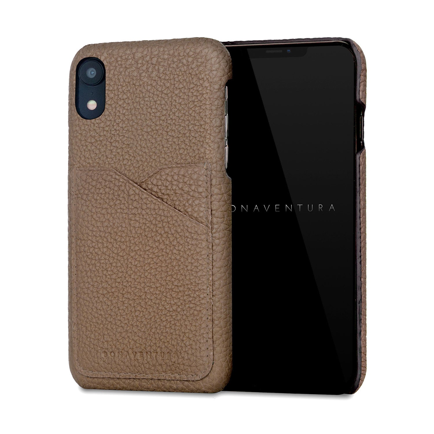 iPhone XR Back Cover Case Shrink Leather (Etoupe)