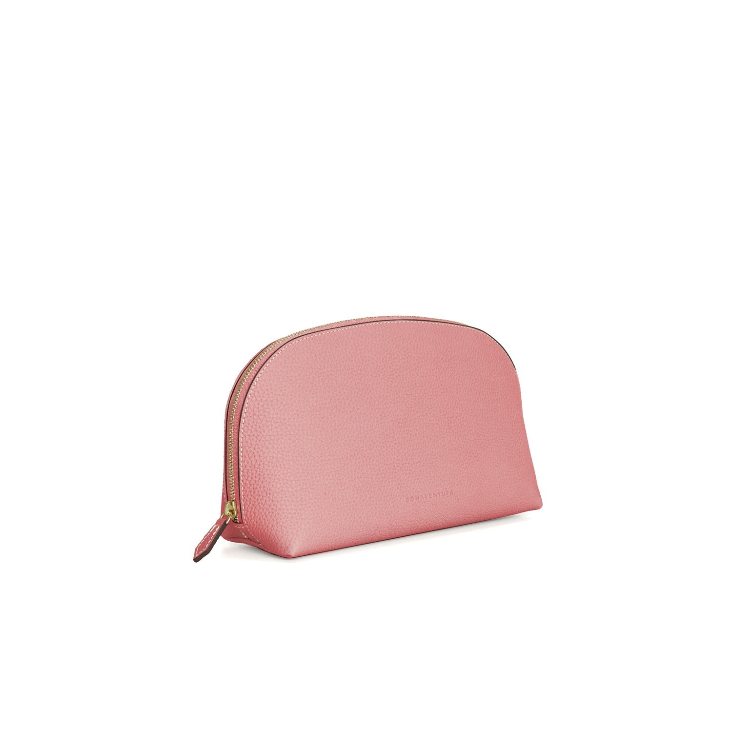 Cosmetic Pouch Bottalato Leather (Coral Pink - Large)