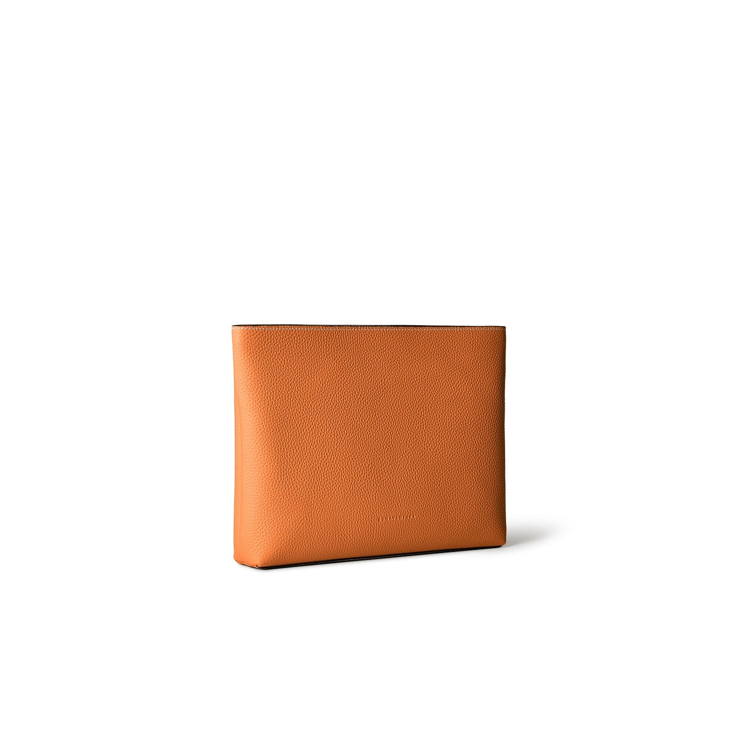 Square Pouch Bottalato Leather (Orange - Medium)
