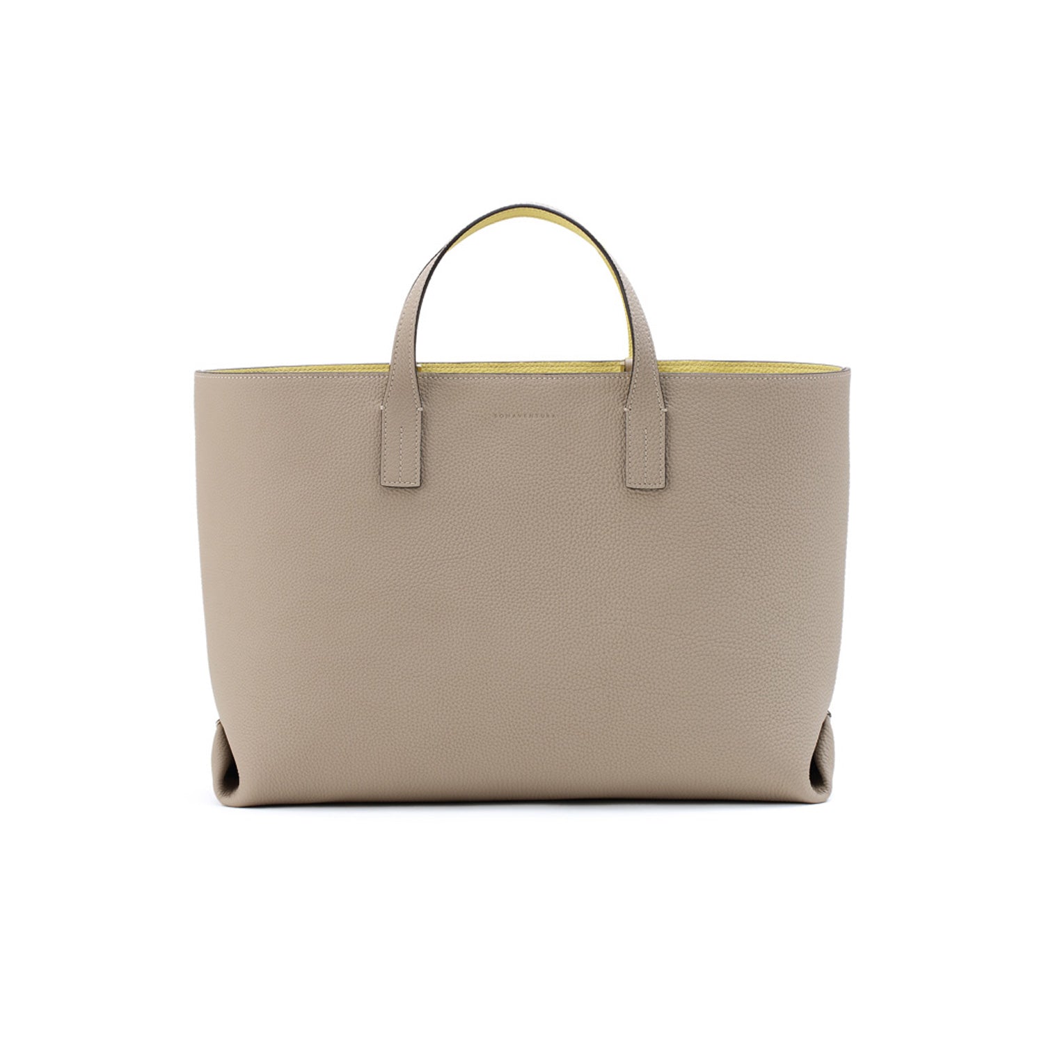 Sophia Reversible Tote Bag Shrink Leather (Greige × Yellow)