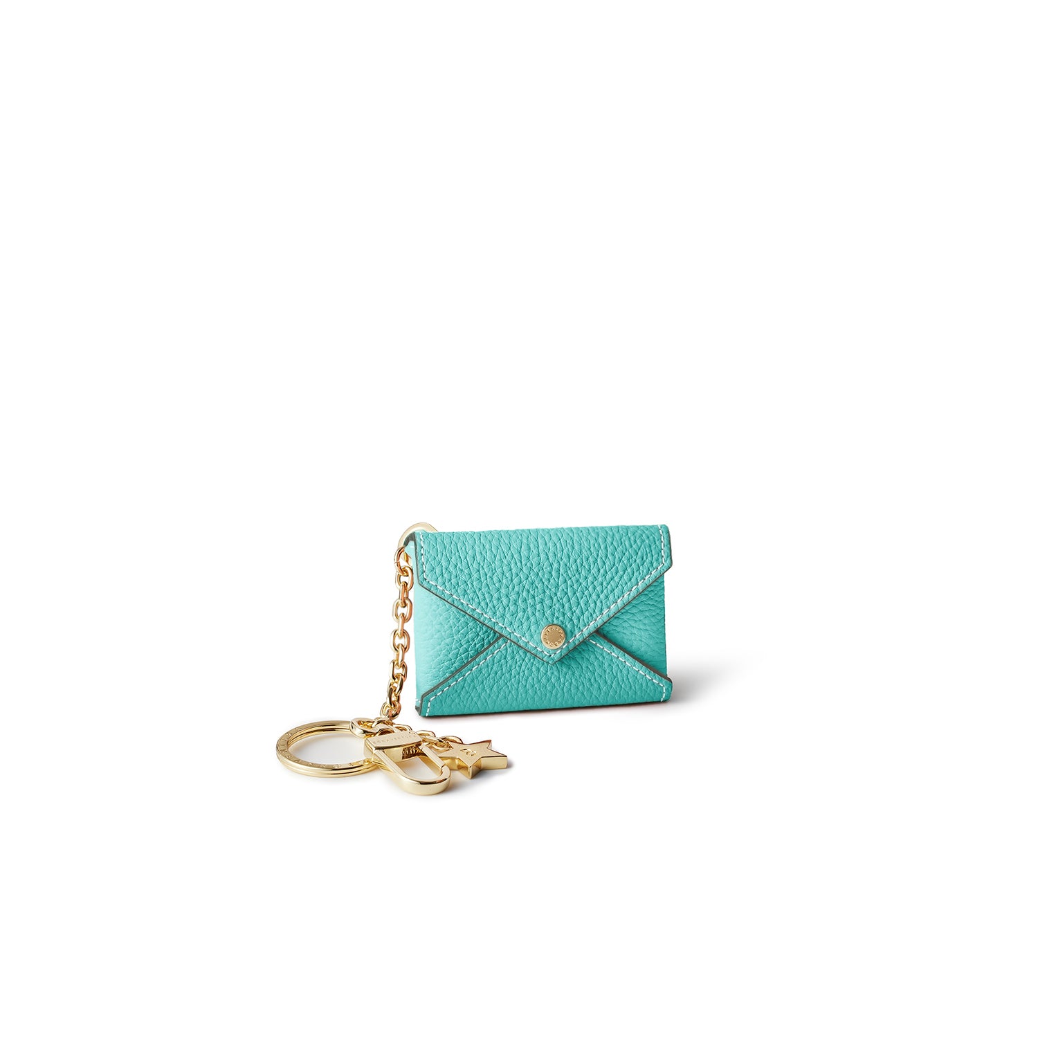 Star Key Holder Shrink Leather (Atoll Blue (Etoupe edge paint))