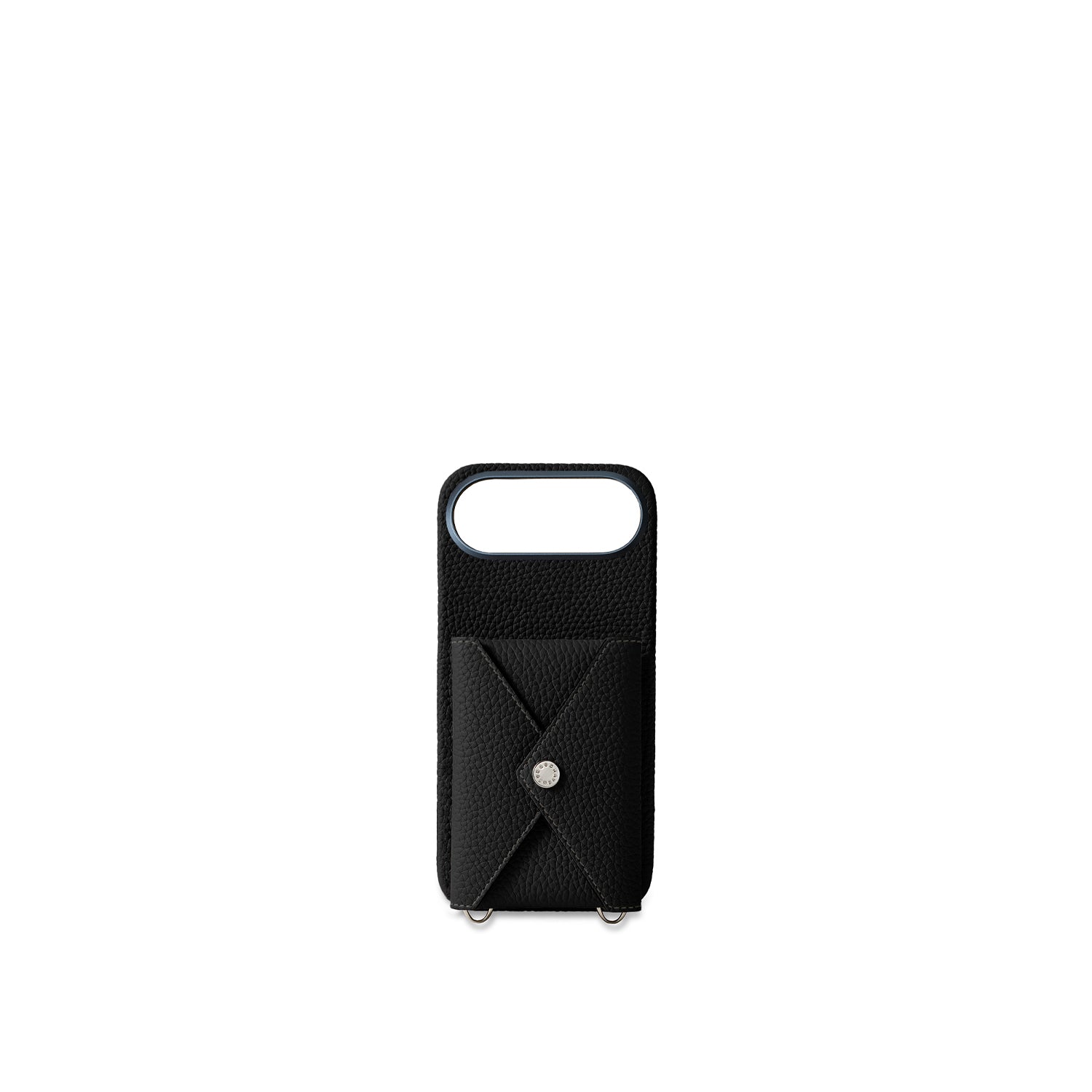 iPhone Air Back Cover Case with Snap Button Closure Shrink Leather (Black)