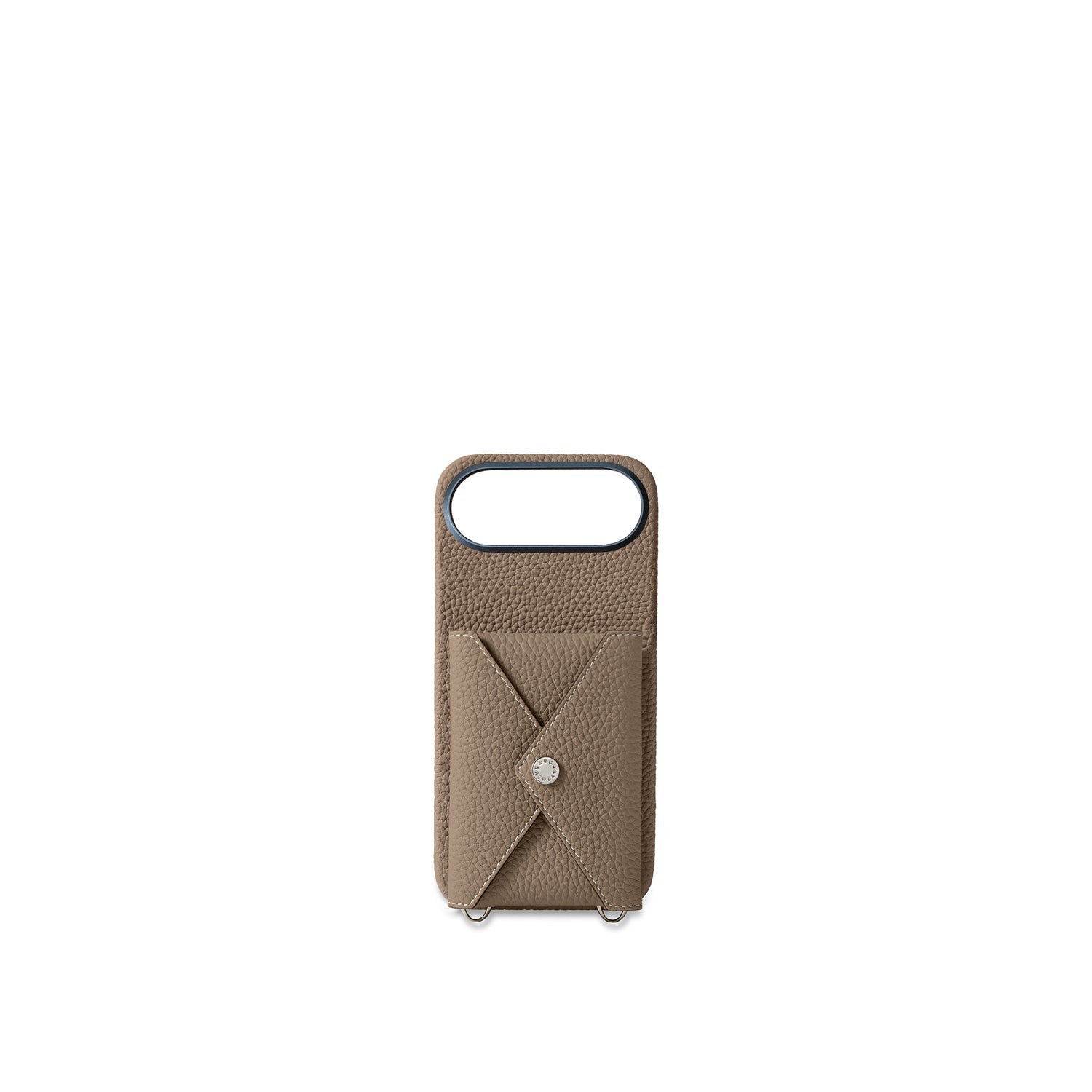 iPhone Air Back Cover Case with Snap Button Closure Shrink Leather (Etoupe)