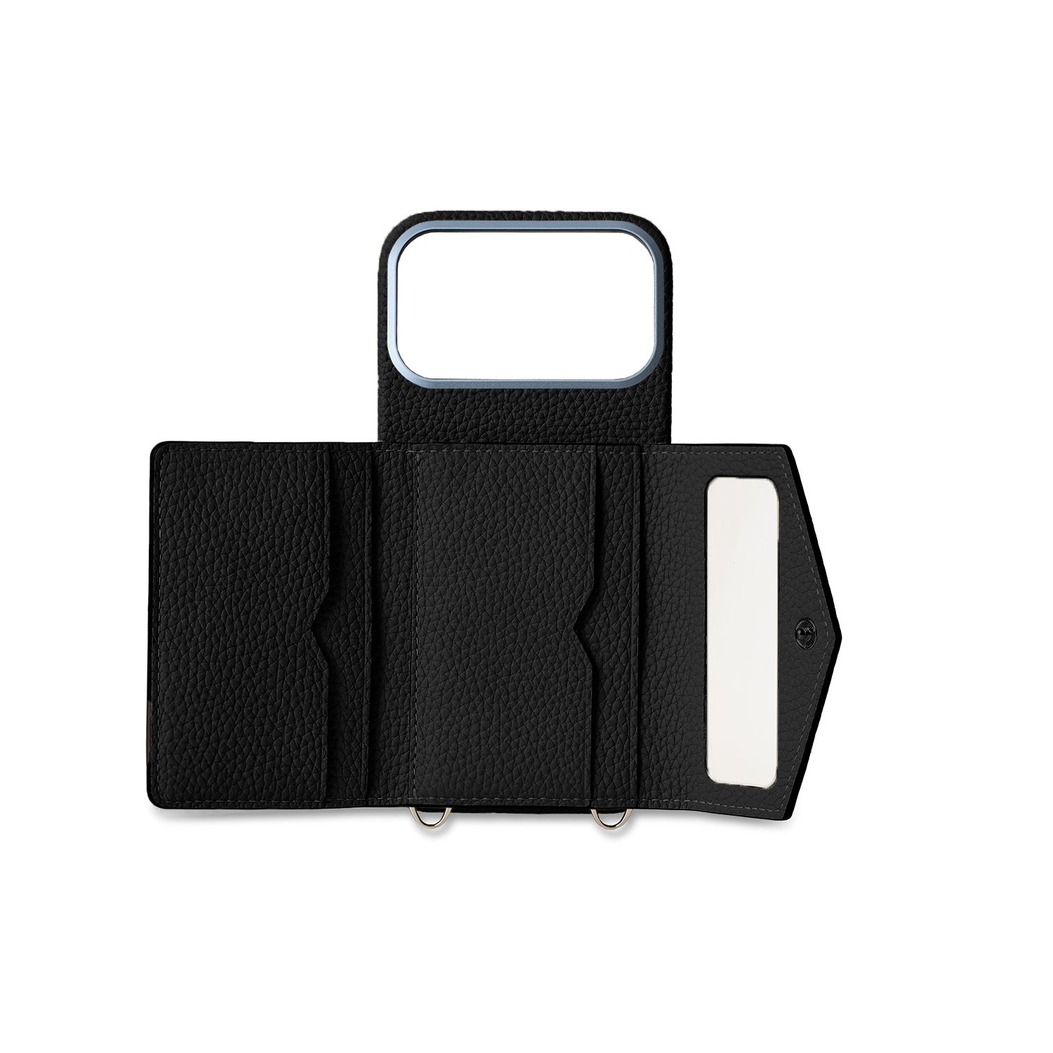 iPhone 17 Pro Max Back Cover Case with Snap Button Closure Shrink Leat
