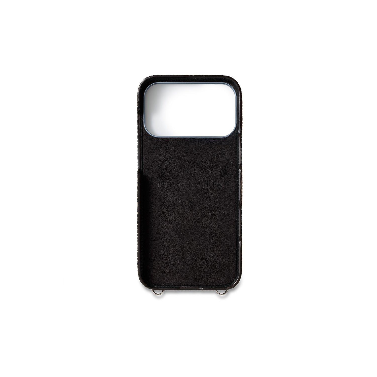 BONAVENTURA IPhone17ProMax ケース BLACK iPhone 17 Pro Max Back Cover Case with Snap Button Closure Shrink Leat