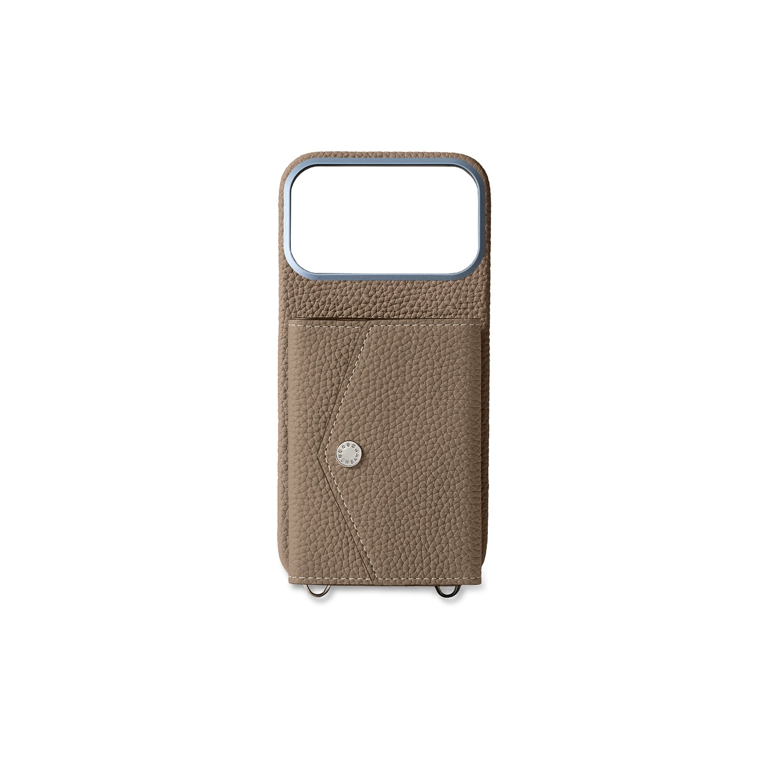 iPhone 17 Pro Max Back Cover Case with Snap Button Closure Shrink Leat