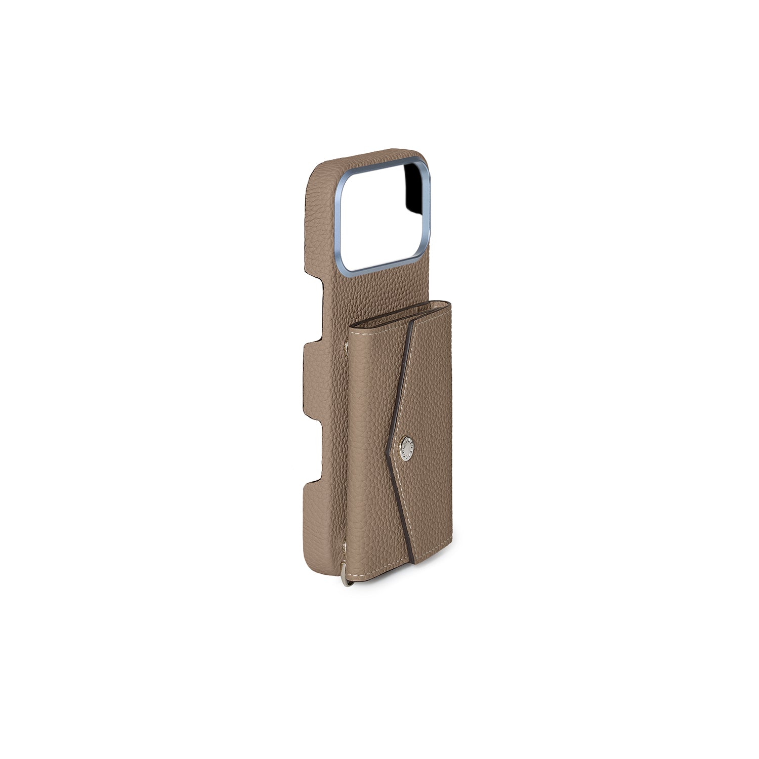 iPhone 17 Pro Max Back Cover Case with Snap Button Closure Shrink Leat