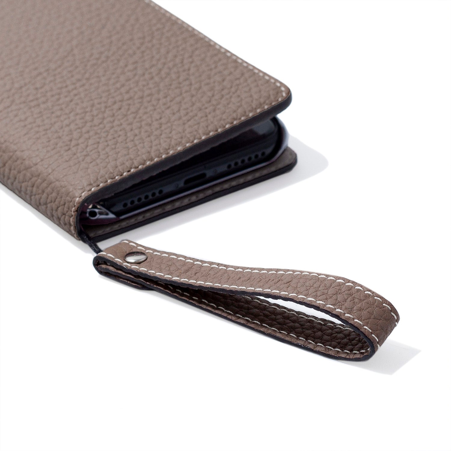 Wrist Strap Shrink Leather (Etoupe - Short)