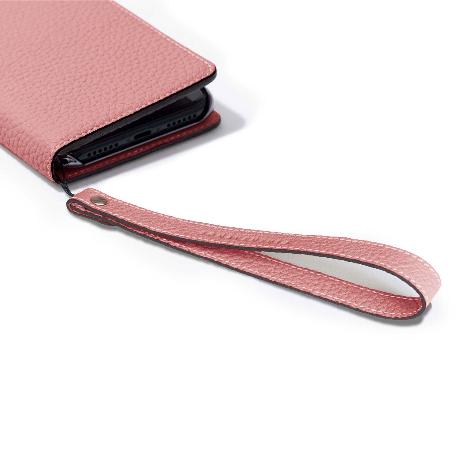 Wrist Strap Shrink Leather (Coral Pink - Long)