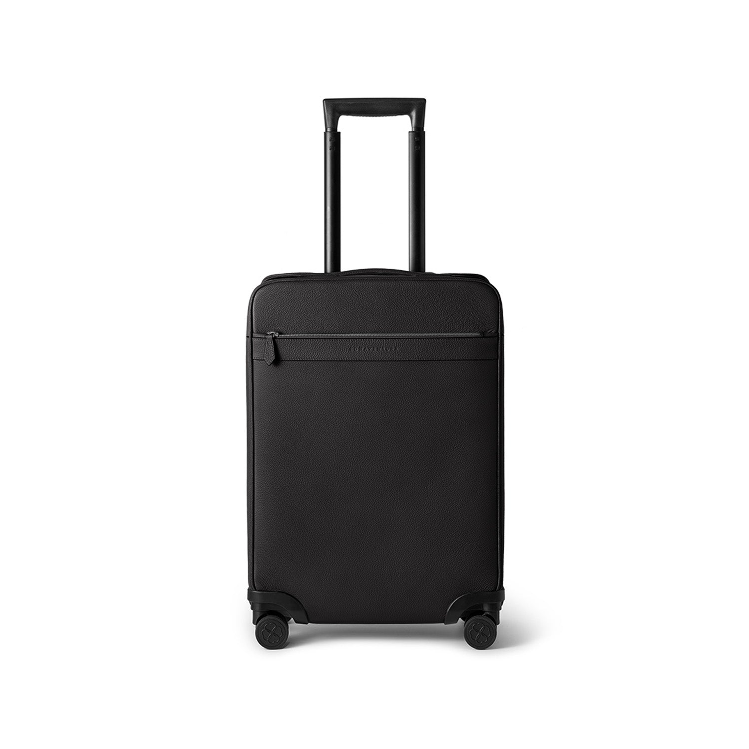 Leather Suitcase Cabin Shrink Leather (Black)