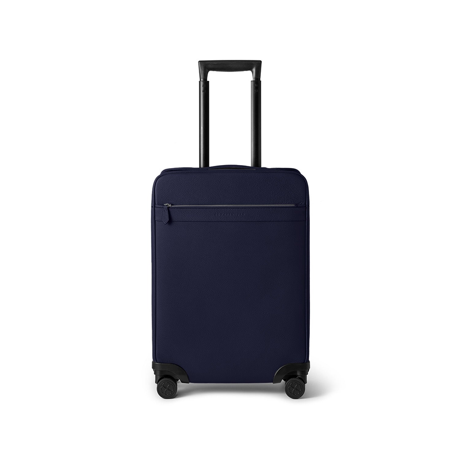 Leather Suitcase Cabin Shrink Leather (Navy)