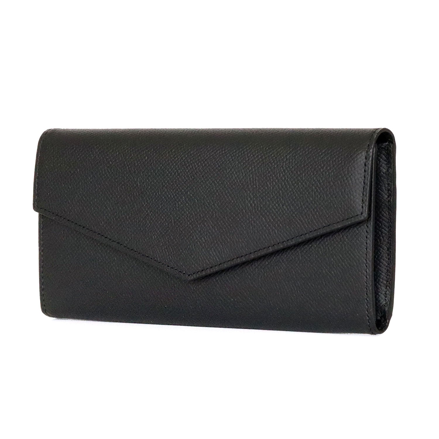 Envelope Long Wallet Nobile Leather (Black)