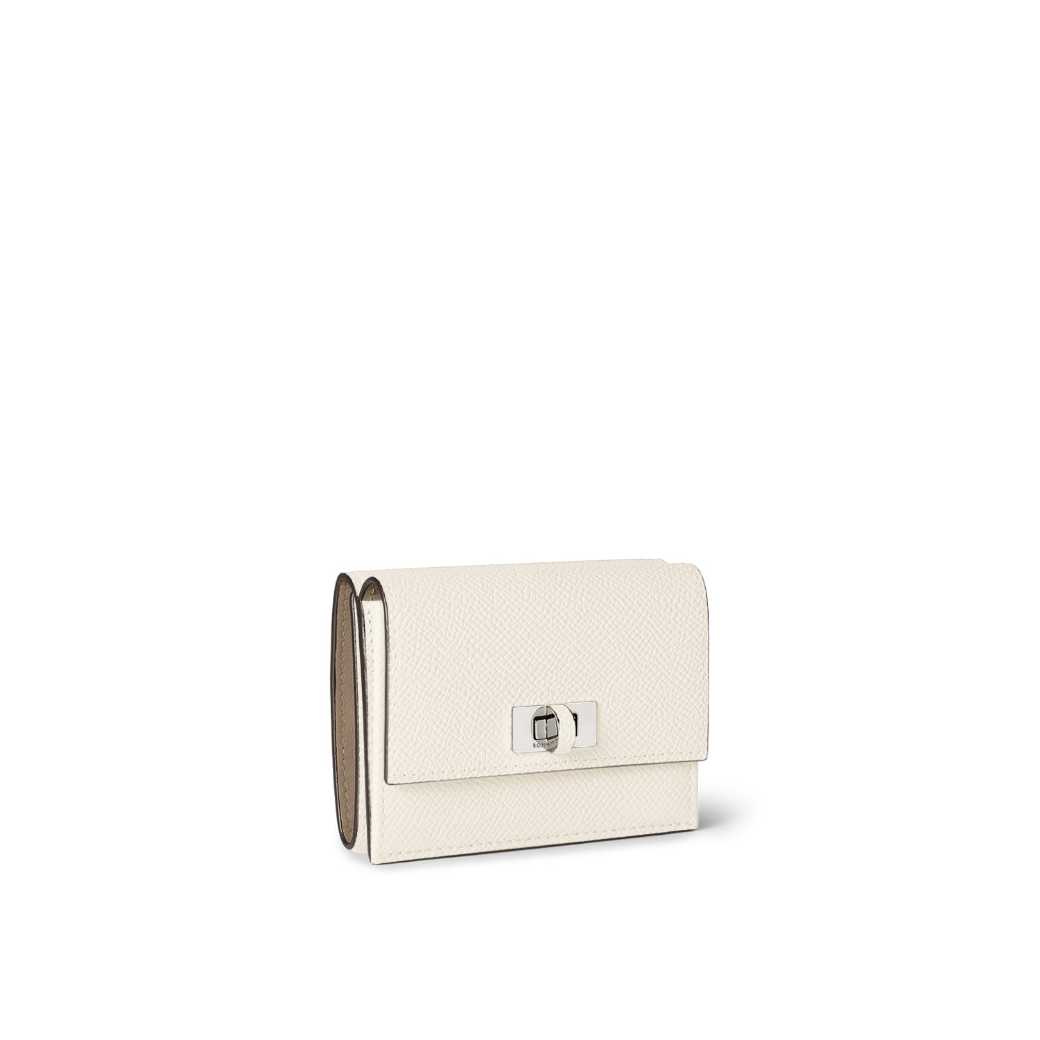 Vittoria Small Wallet Nobile Leather (White × Etoupe)
