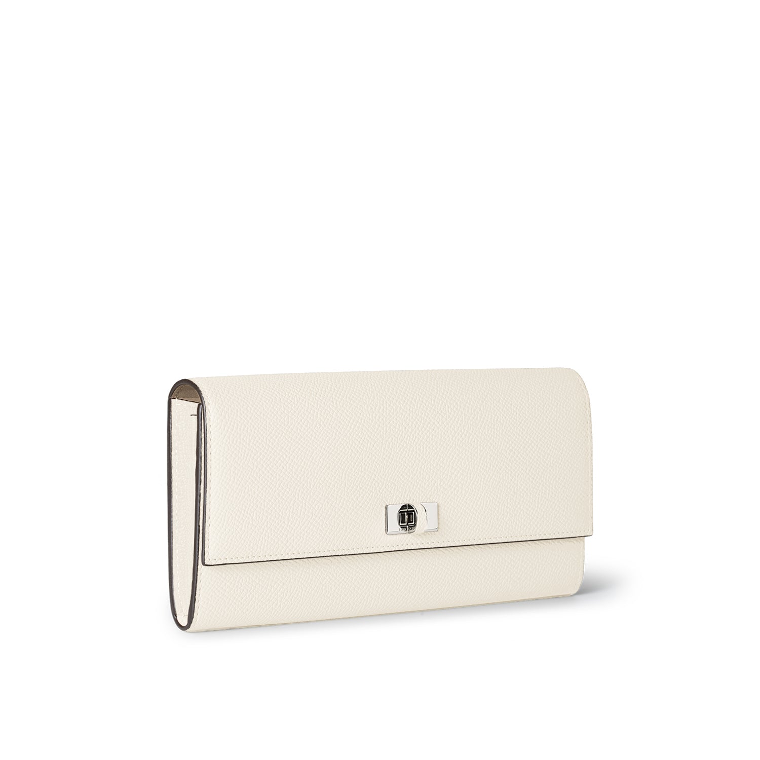 Vittoria Long Wallet Nobile Leather (White × Etoupe)