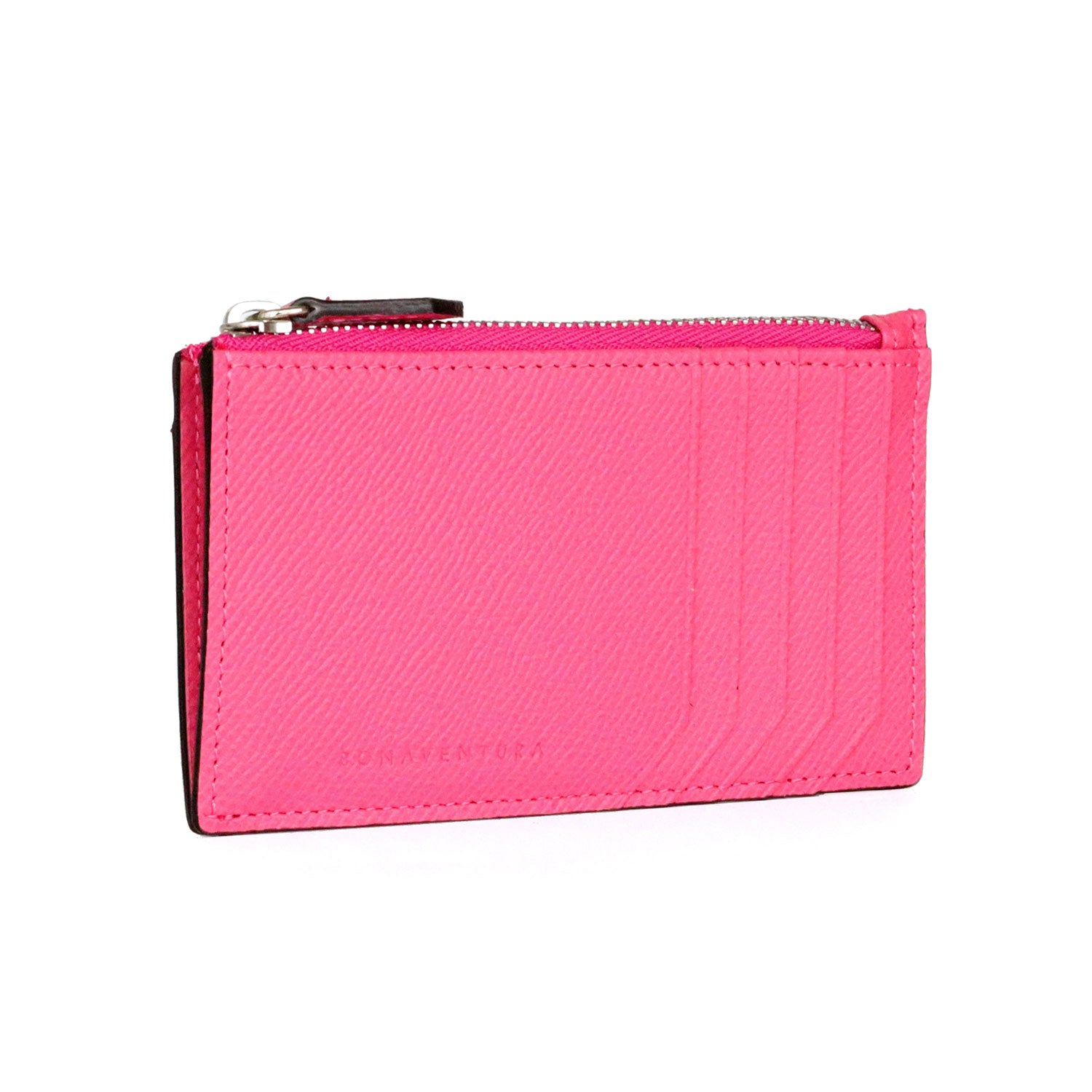 Mini Zip Wallet Nobile Leather (Fuchsia Pink)