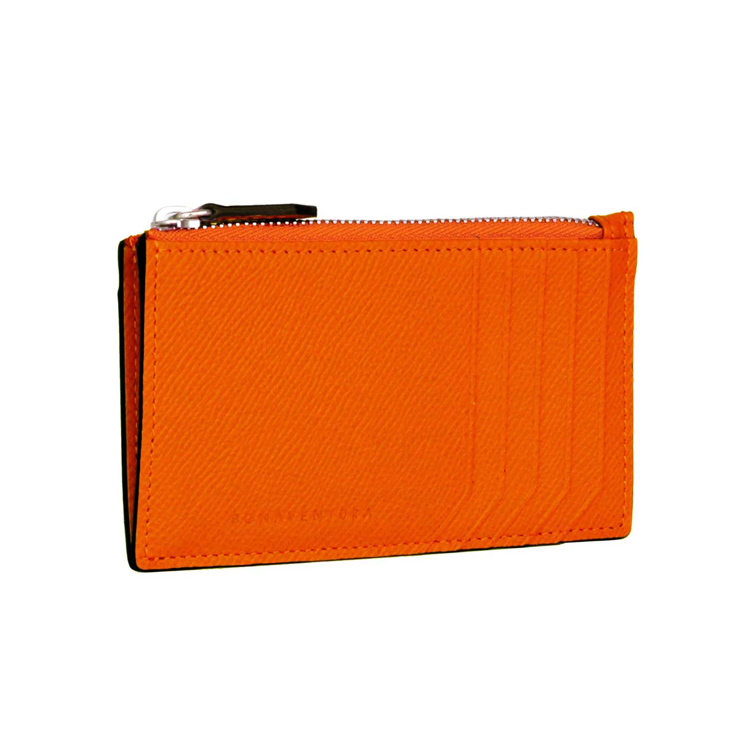 Mini Zip Wallet Nobile Leather (Orange)
