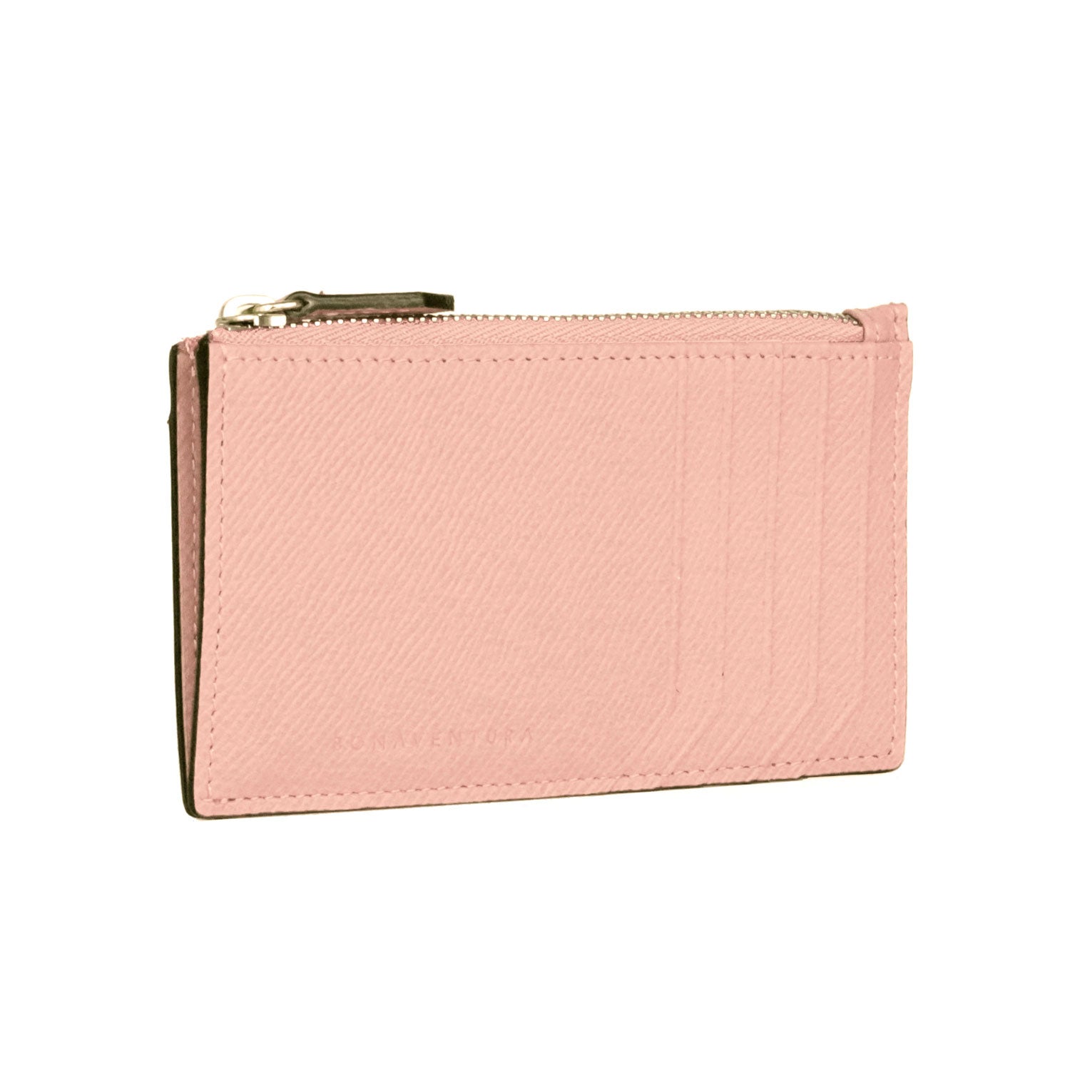 Mini Zip Wallet Nobile Leather (Shell Pink)