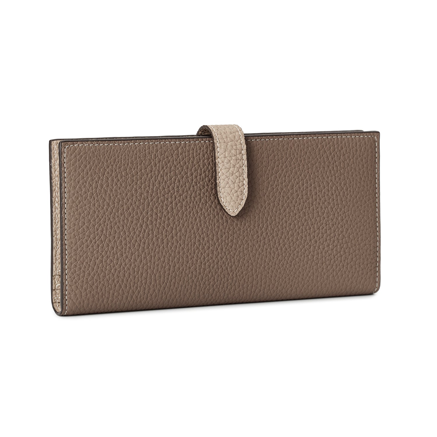 Belted Long Wallet Bottalato Leather (Etoupe × Greige)