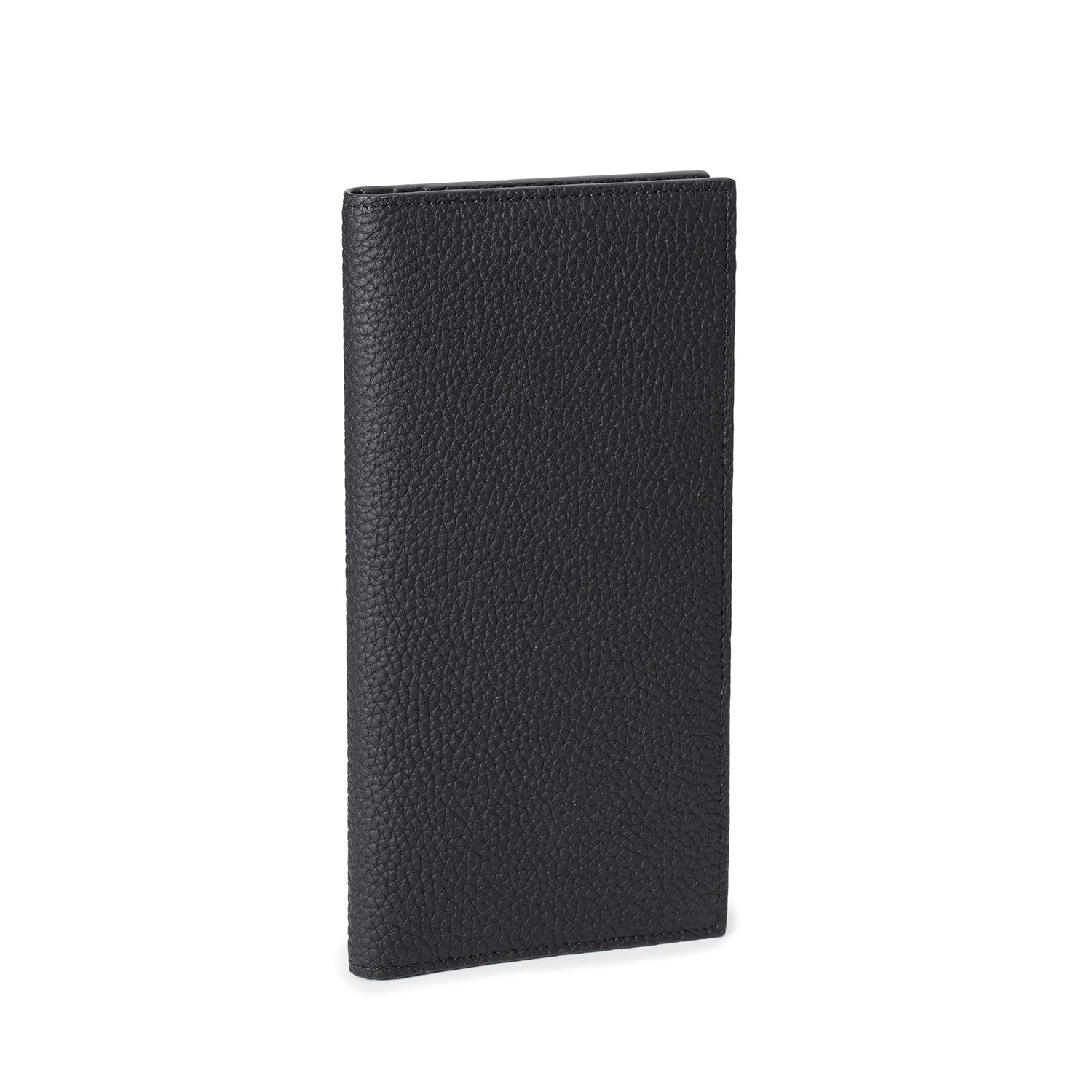 Men's Vertical Long Wallet Bottalato Leather (Black)