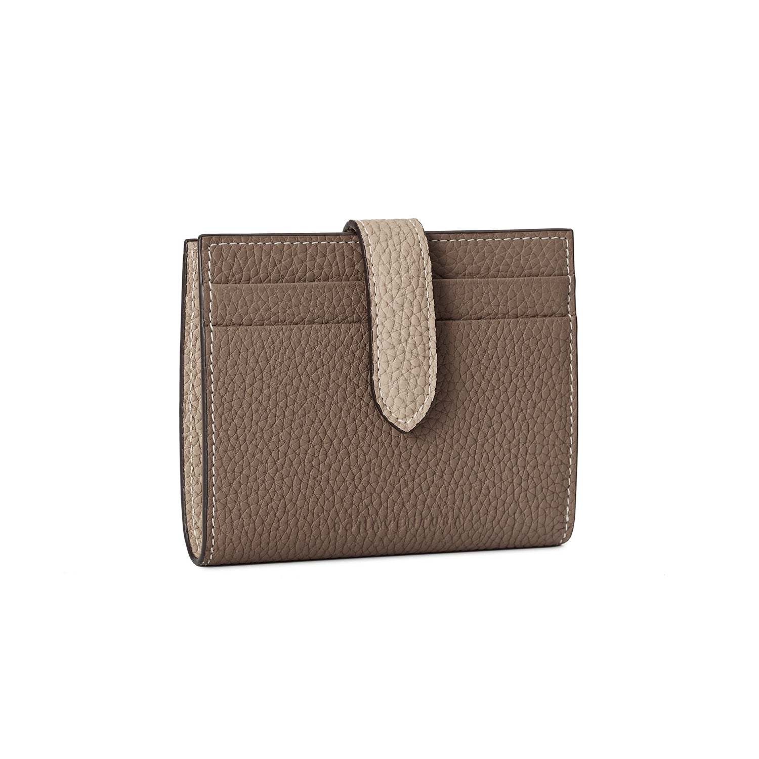 Belted Medium Wallet Bottalato Leather (Etoupe × Greige)