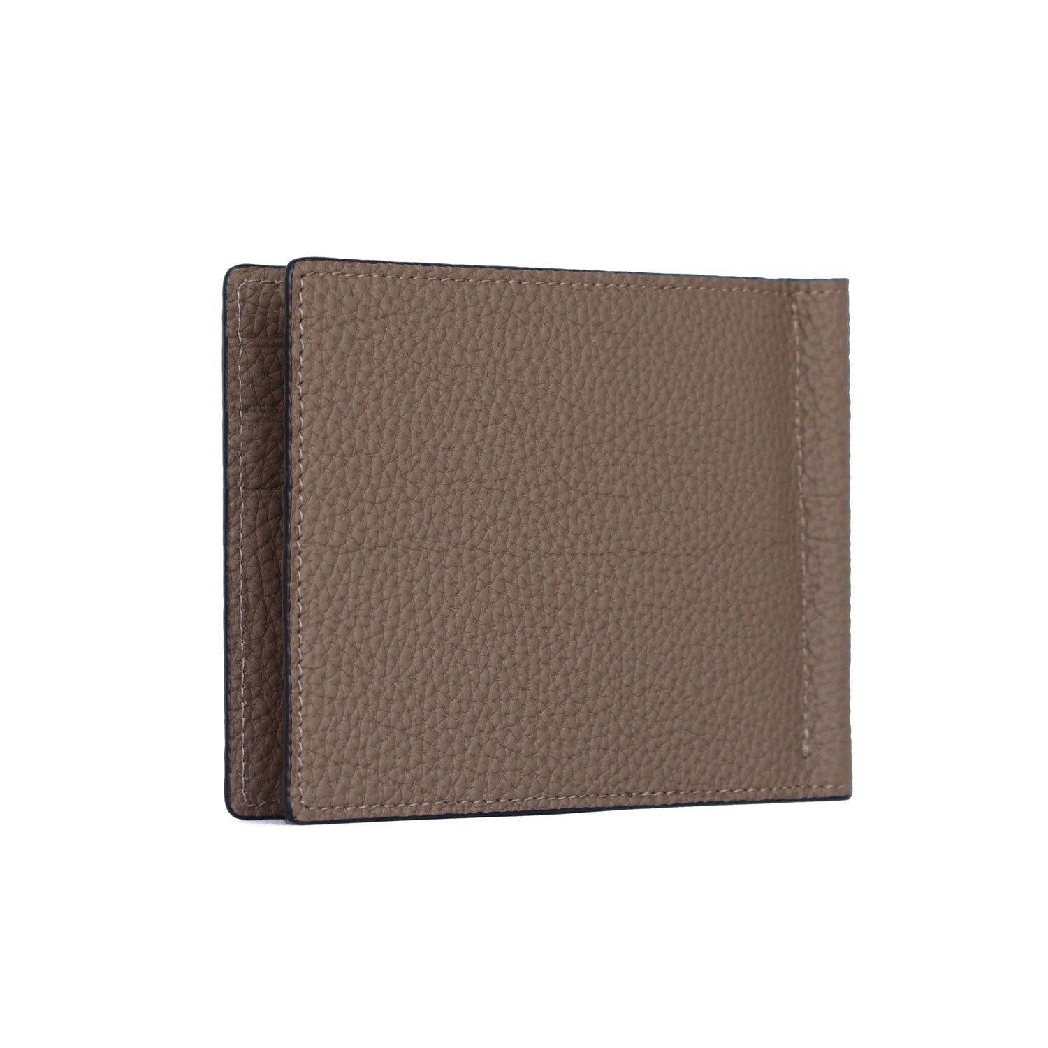Bi-fold Wallet with Money Clip Bottalato Leather (Etoupe)