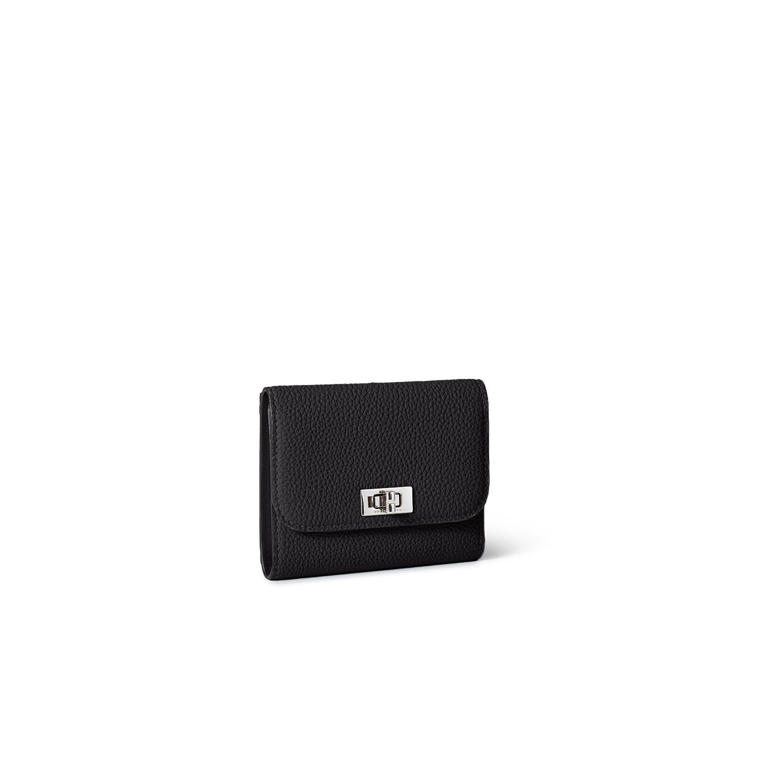 Beatrice Tri-fold Wallet Bottalato Leather (Black)