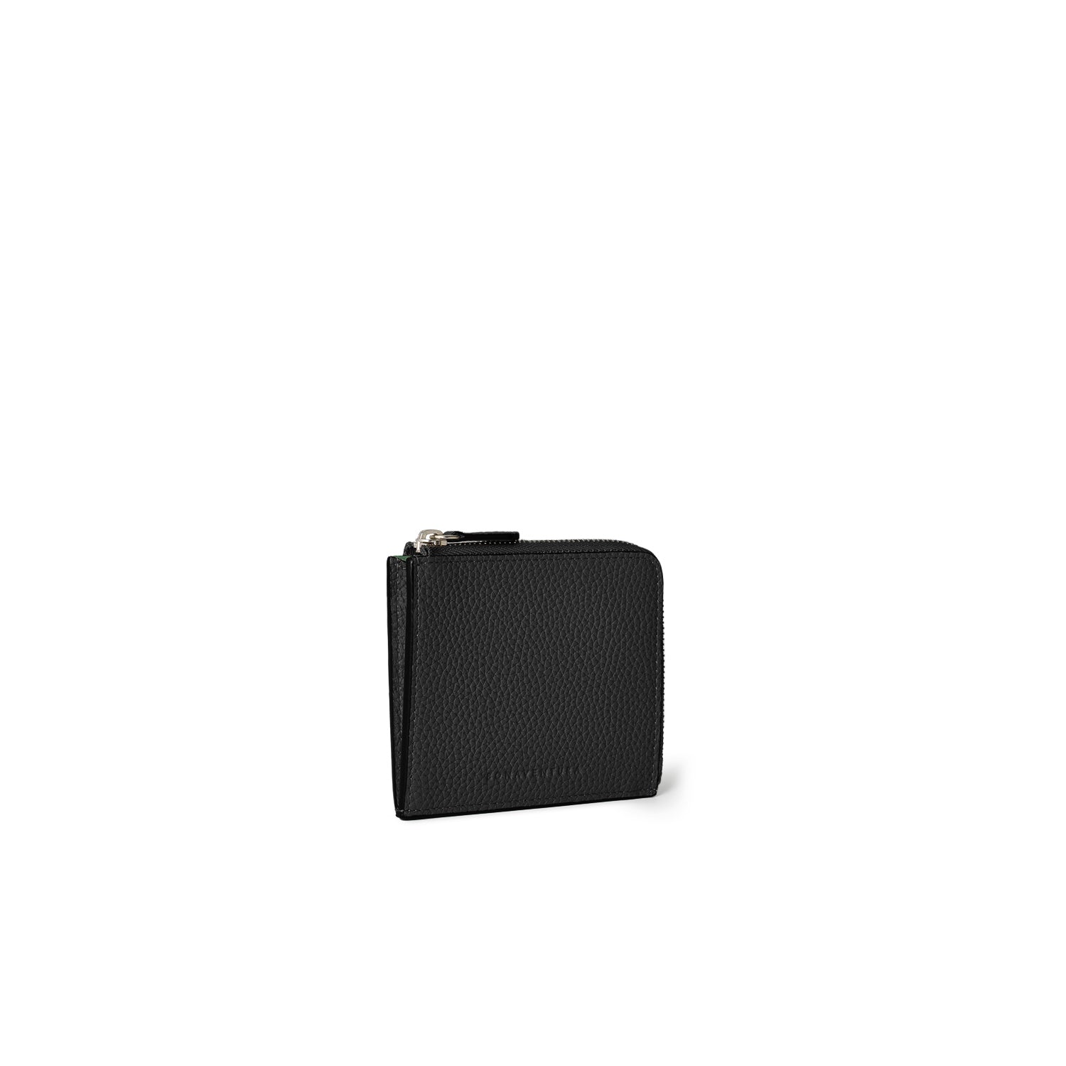 L-Zip Wallet Bottalato Leather (Black × Green)