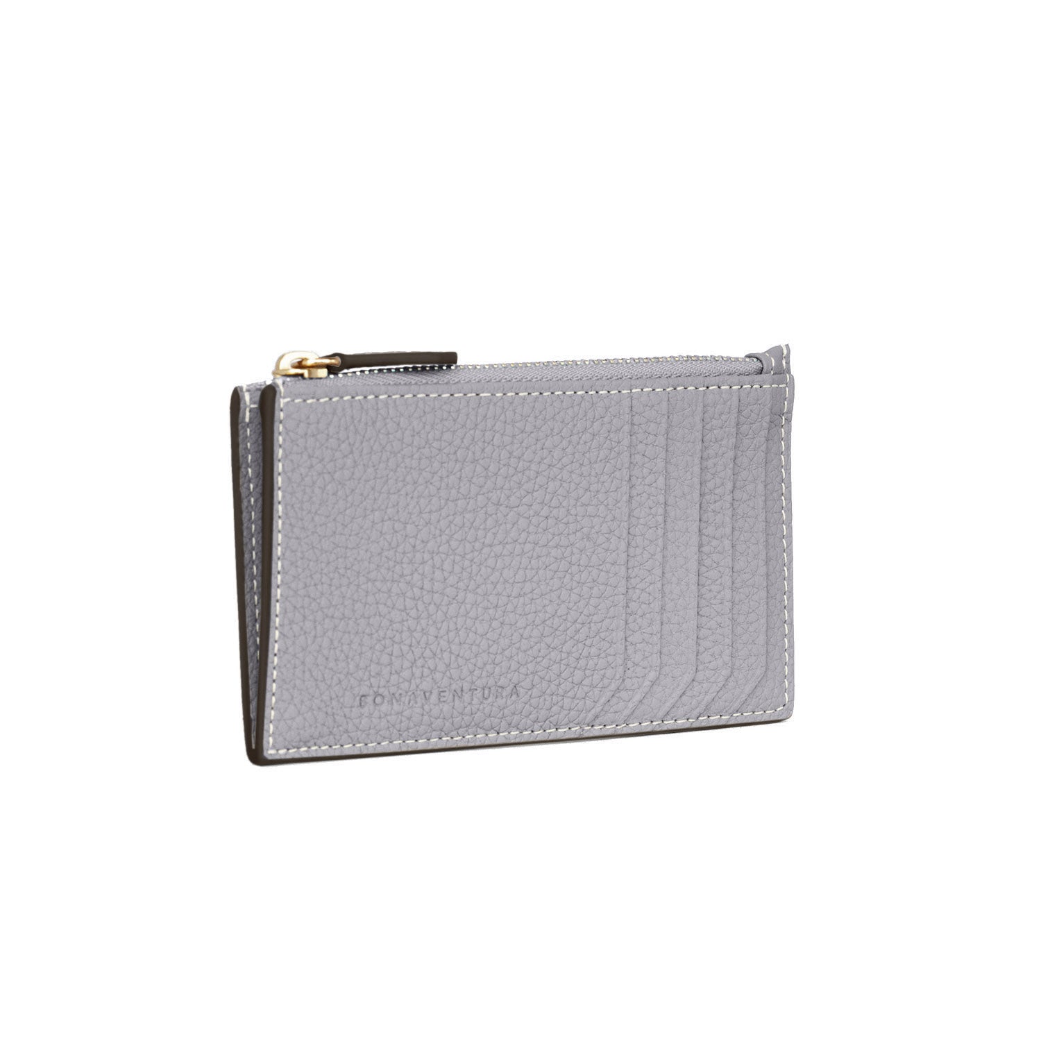 Mini Zip Wallet Shrink Leather (True Gray × Charcoal Gray)
