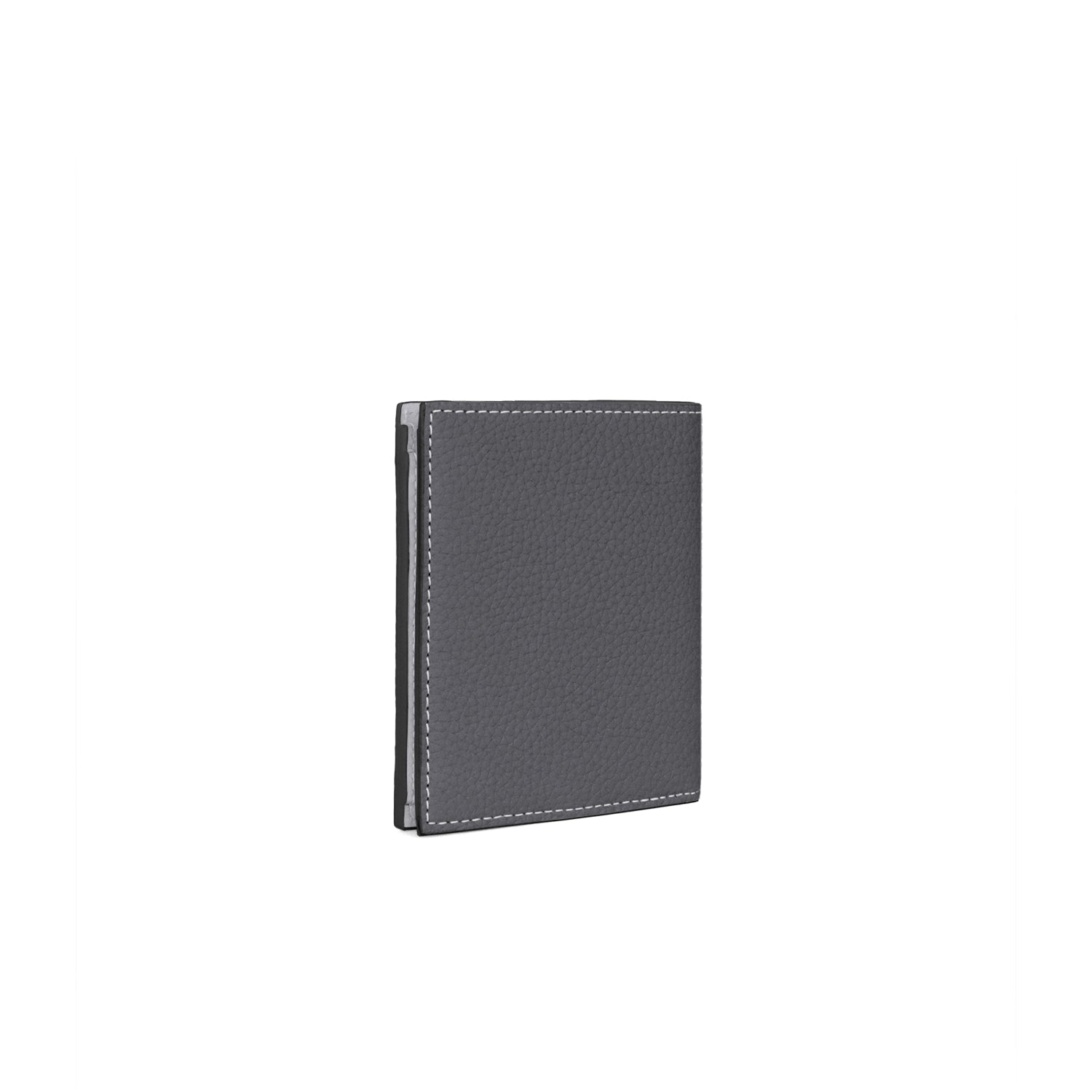 Bi-fold Wallet Bottalato Leather (Charcoal Gray × True Gray)