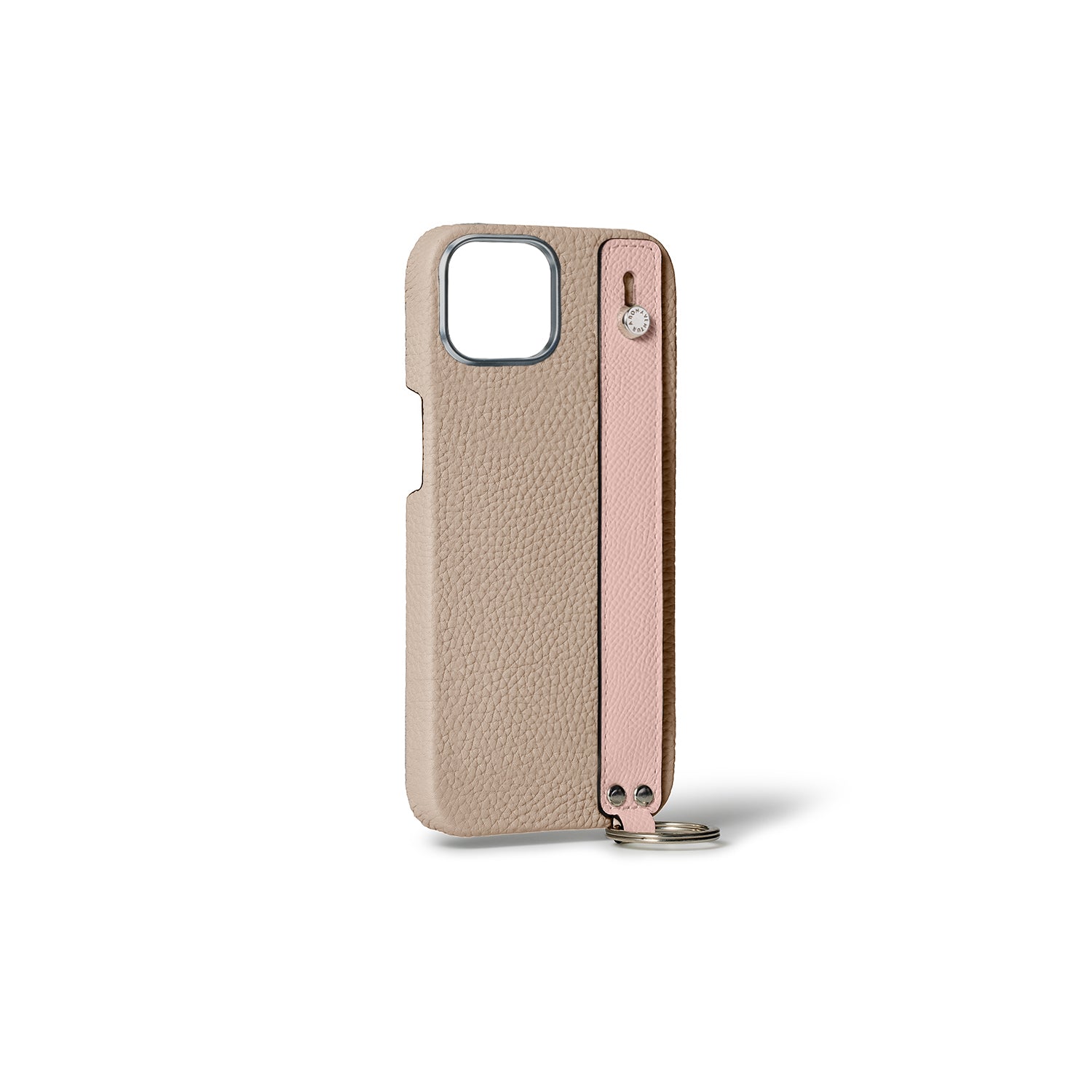 iPhone 15 Plus Back Cover Case with Handle Shrink Leather