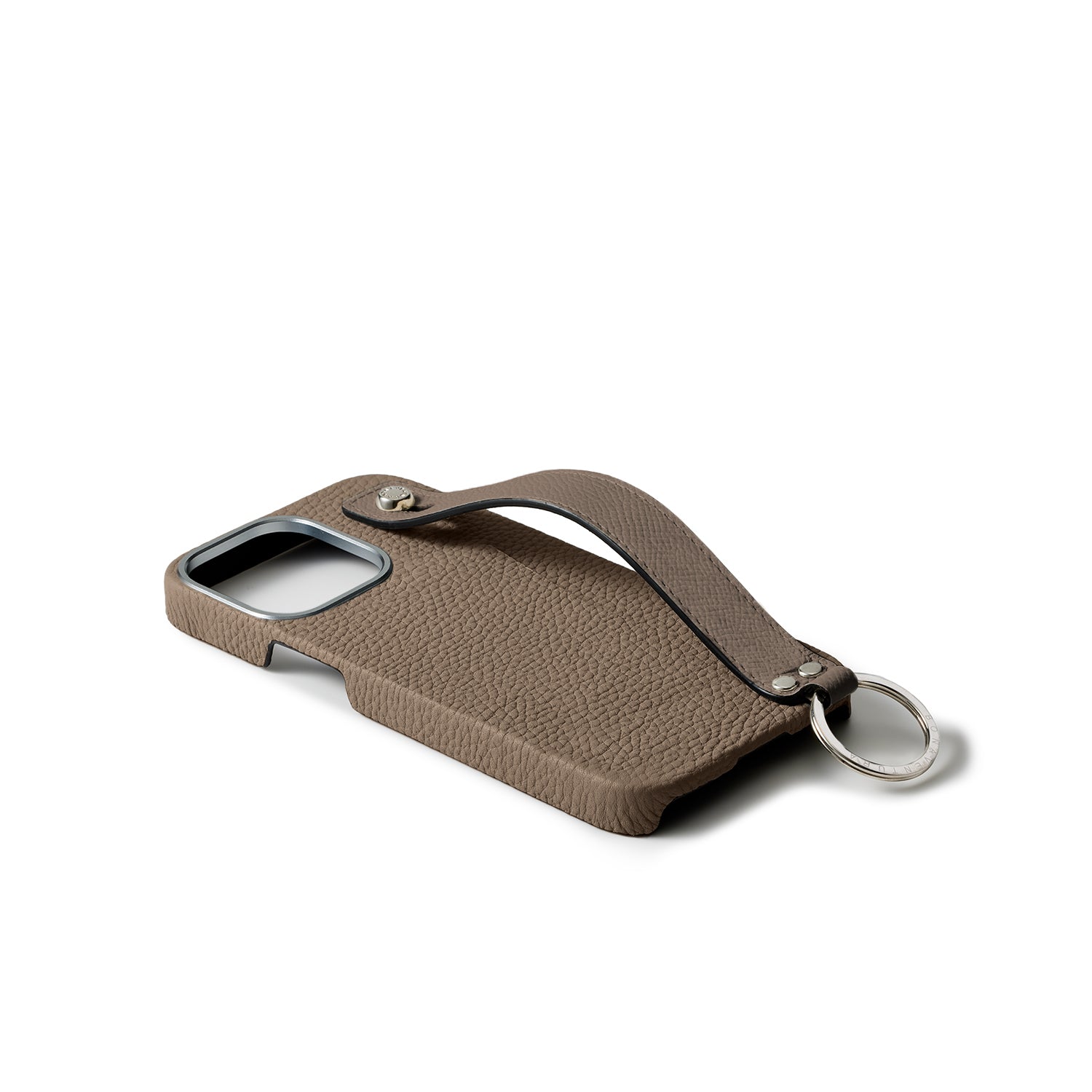 iPhone 15 Pro Max Back Cover Case with Handle Shrink Leather