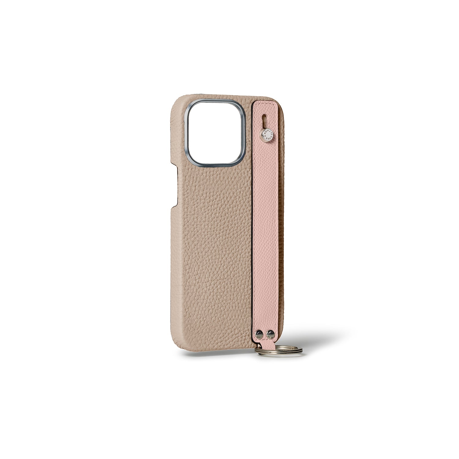 iPhone 15 Pro Max Back Cover Case with Handle Shrink Leather