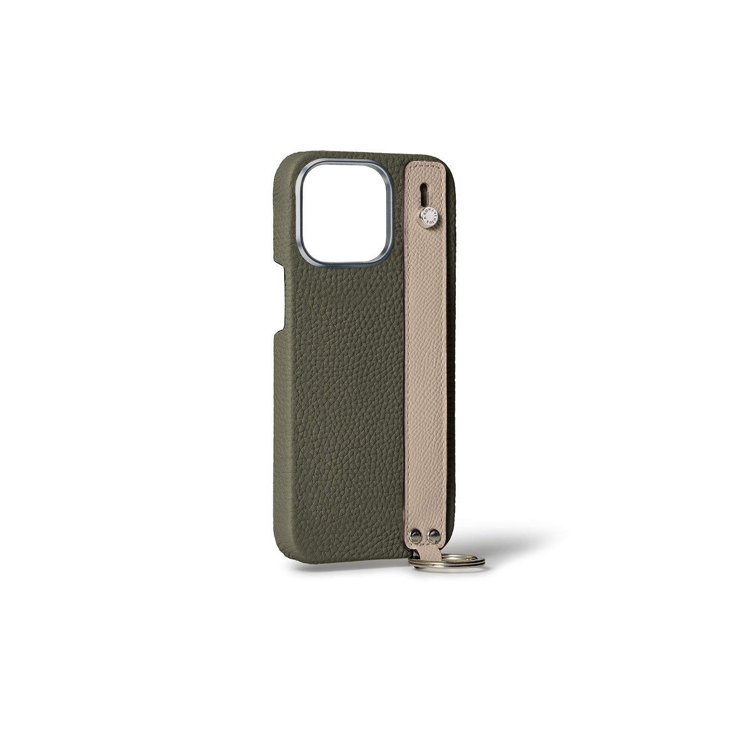 iPhone 15 Pro Max Back Cover Case with Handle Shrink Leather