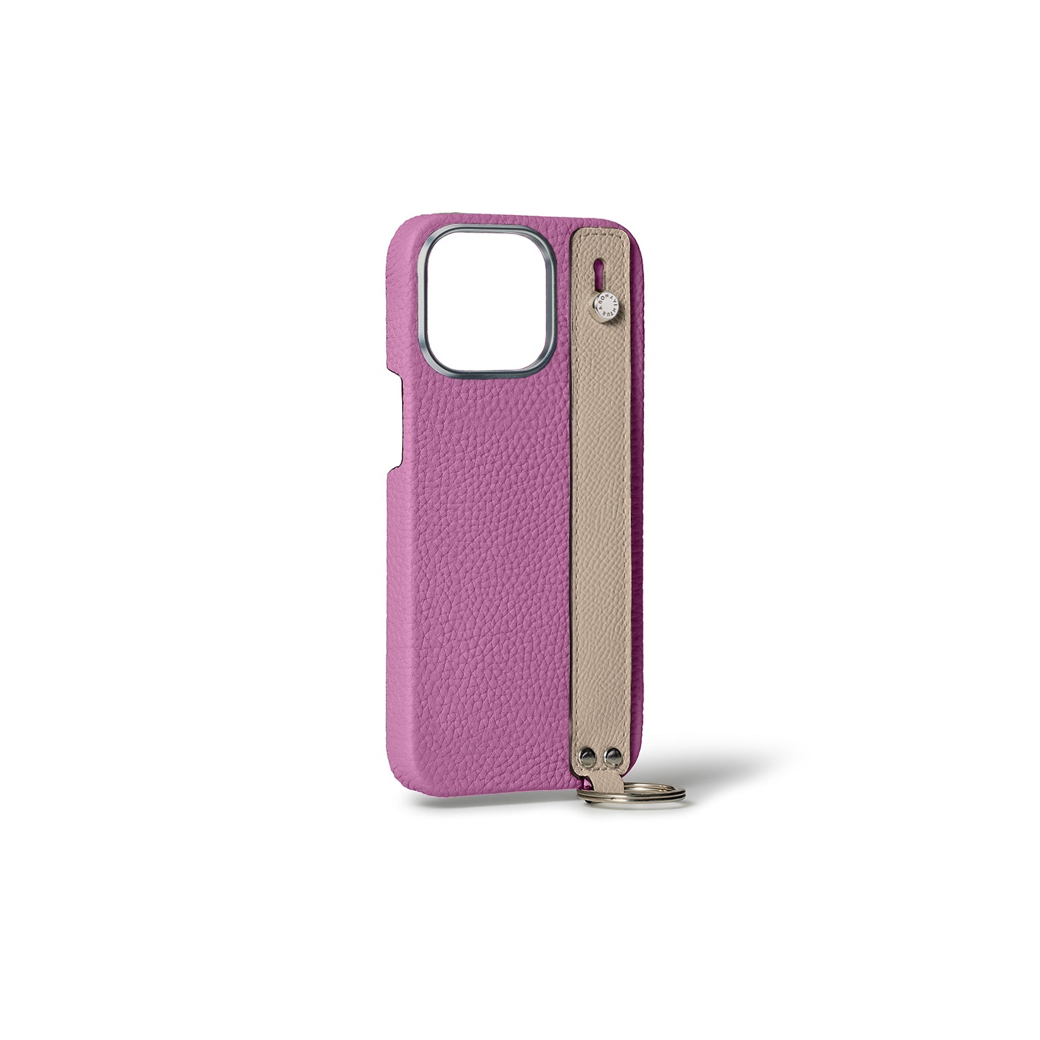 iPhone 15 Pro Max Back Cover Case with Handle Shrink Leather