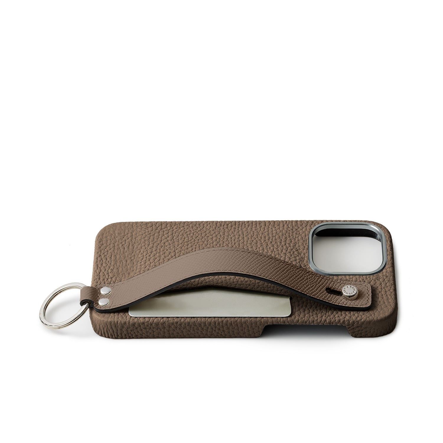 iPhone 16 Pro Max Back Cover Case with Handle Shrink Leather