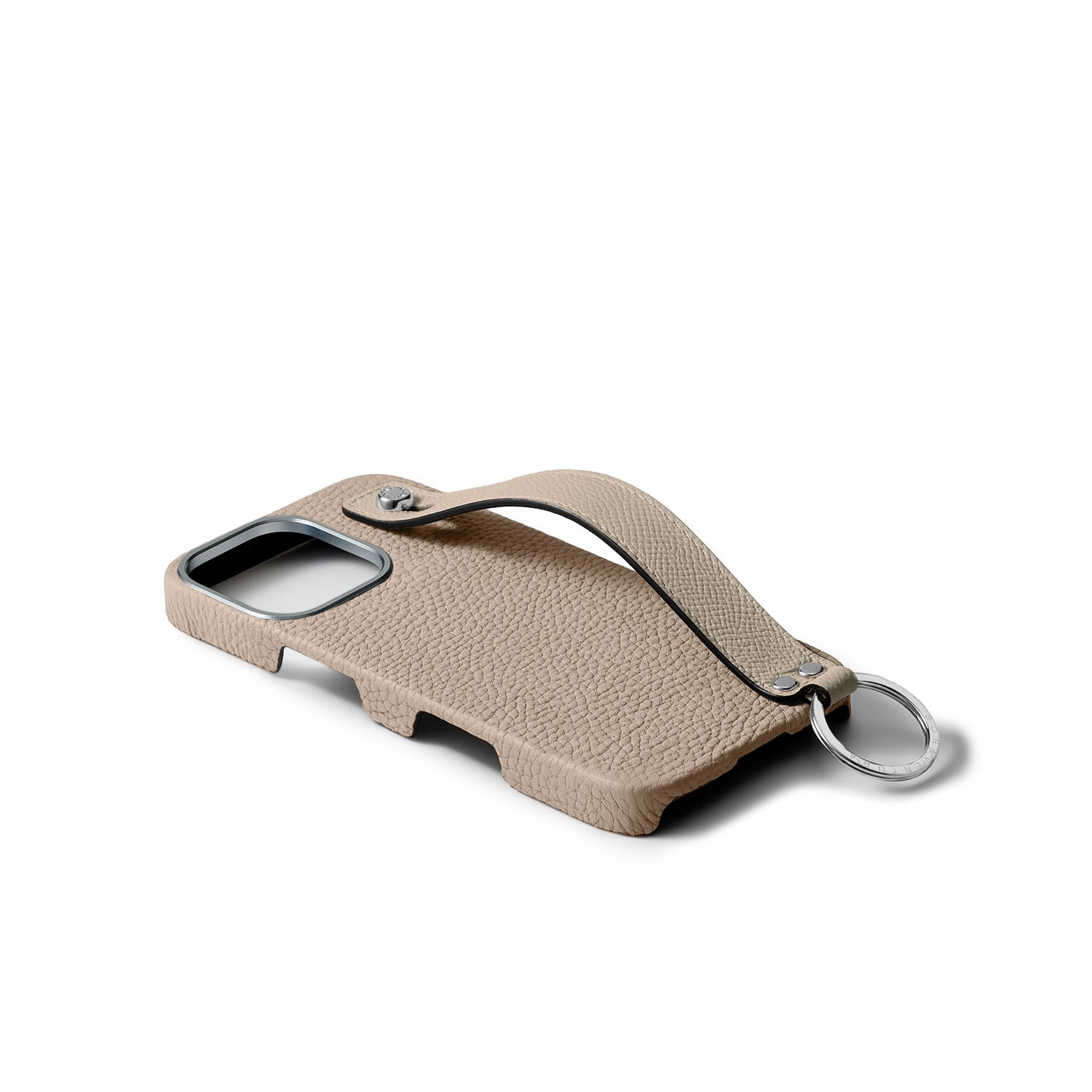 iPhone 16 Pro Max Back Cover Case with Handle Shrink Leather