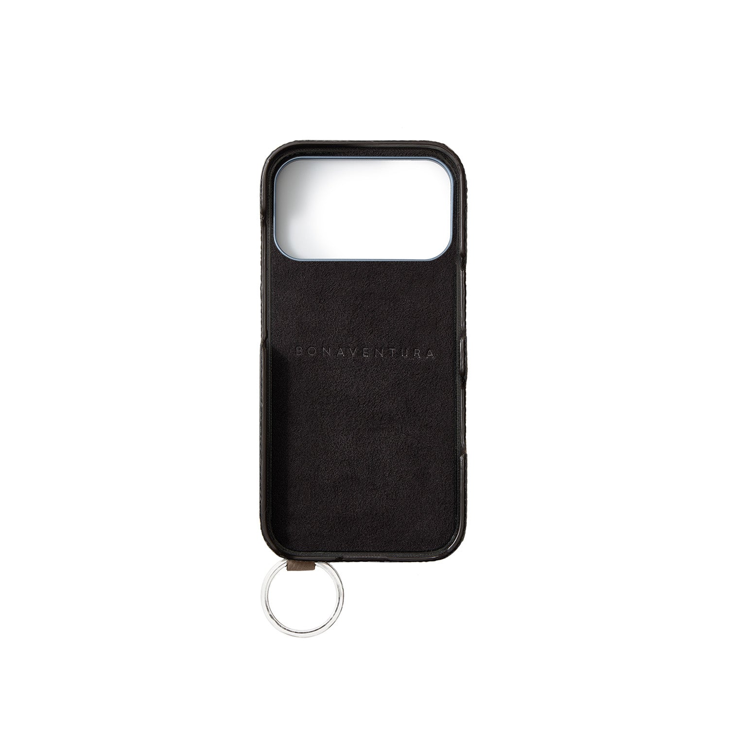 BONAVENTURA IPhone17ProMax ケース BLACK iPhone 17 Pro Max Back Cover Case with Handle Shrink Leather