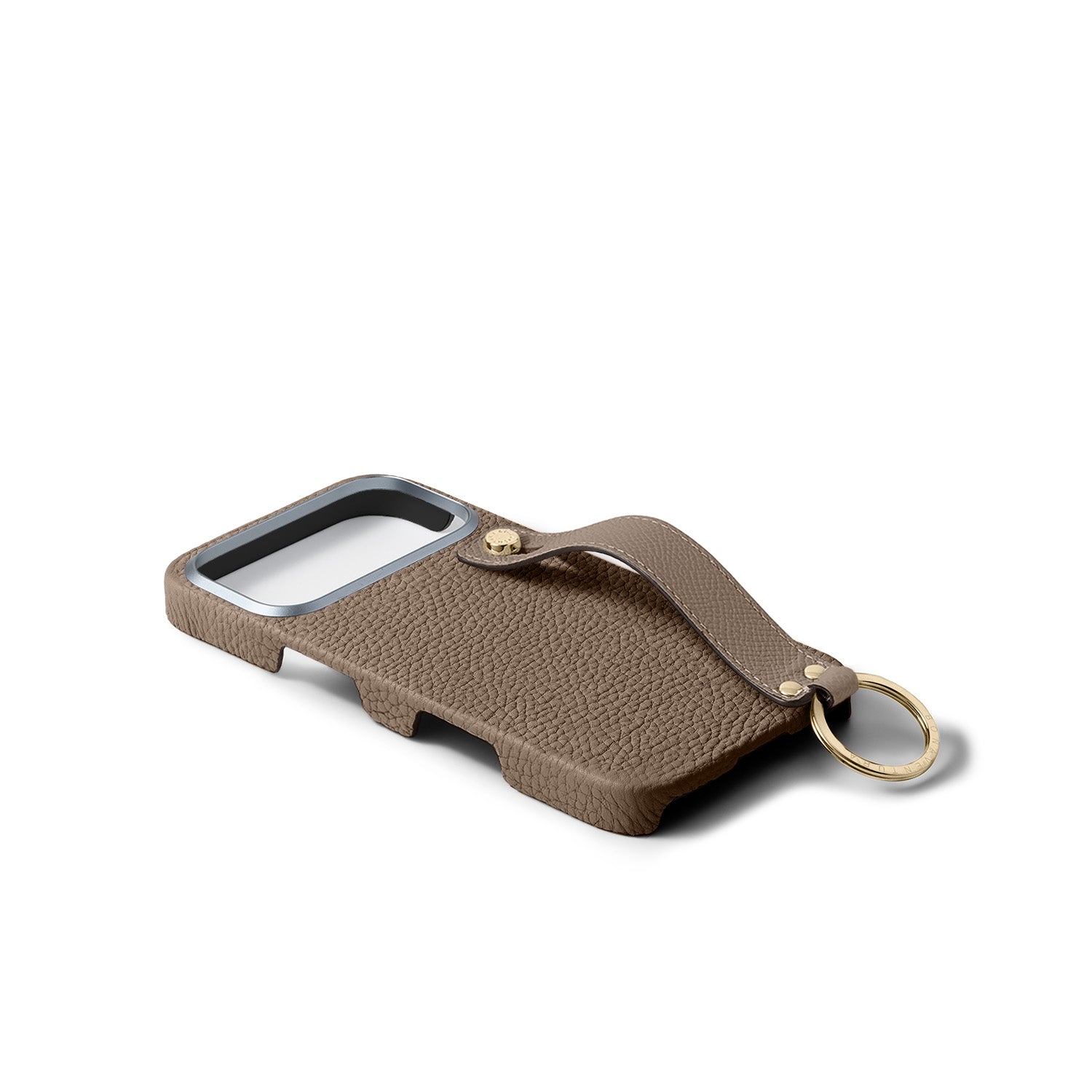 iPhone 17 Pro Max Back Cover Case with Handle Shrink Leather