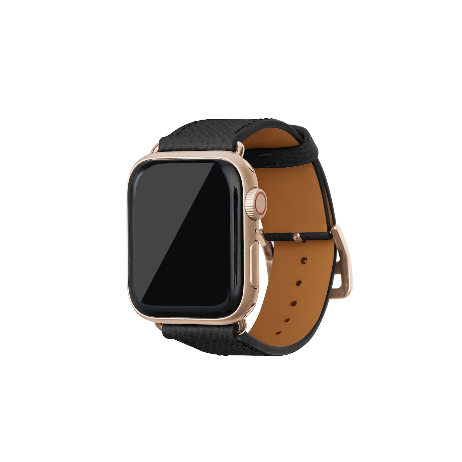 Apple Watch Band Nobile Leather (Gold Adapter) (Black - 38mm/40mm/41mm/42mm - S / M)