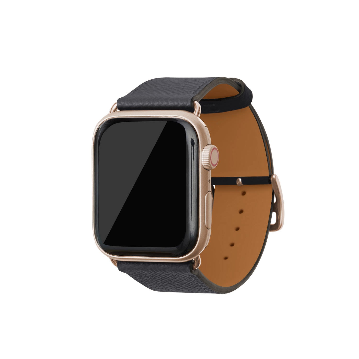 Apple Watch Band Nobile Leather (Gold Adapter - Charcoal Gray - 44mm/45mm/46mm/49mm - M / L)