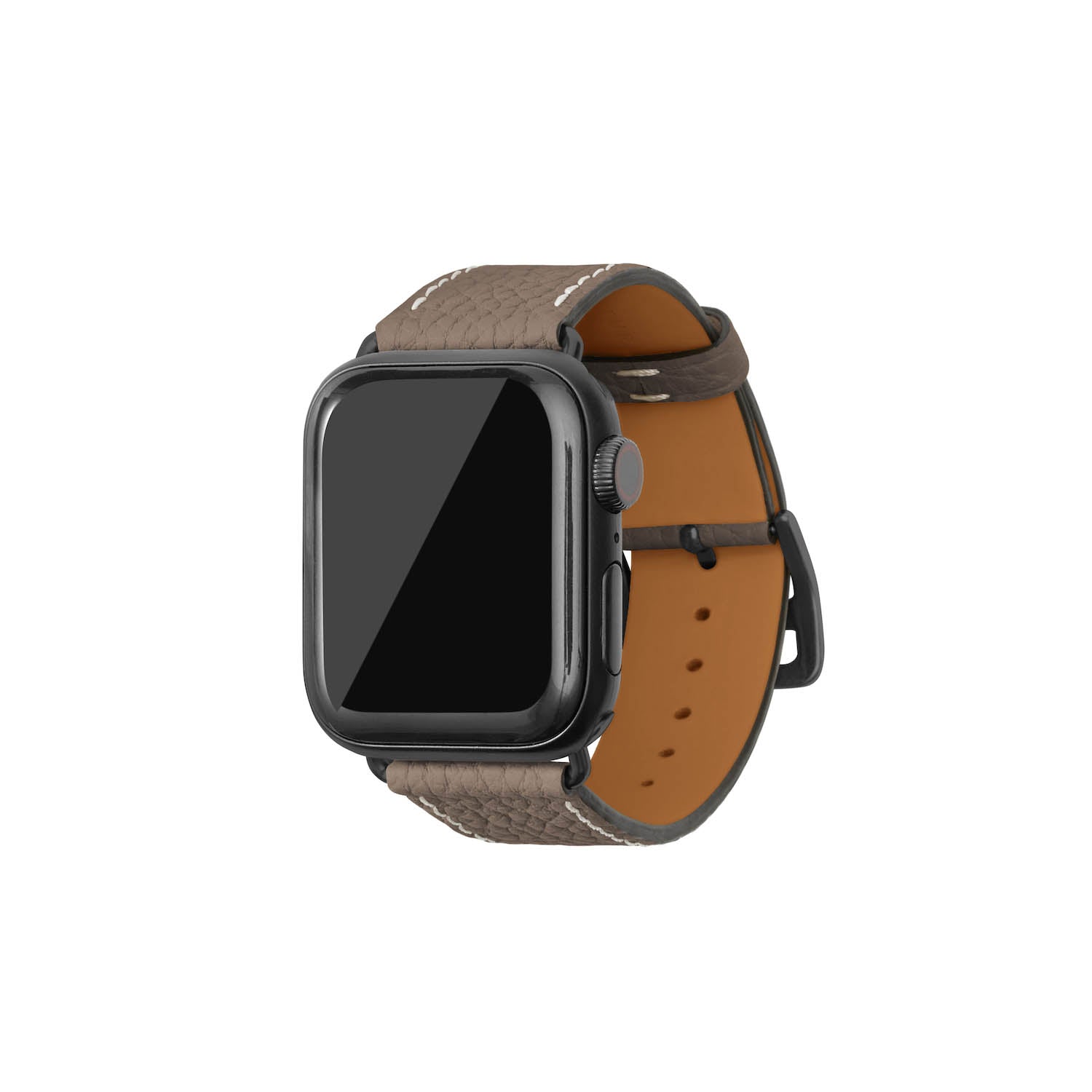 Apple Watch Band Bottalato Leather (Black Adapter) (Etoupe - 38mm/40mm/41mm/42mm - S / M)