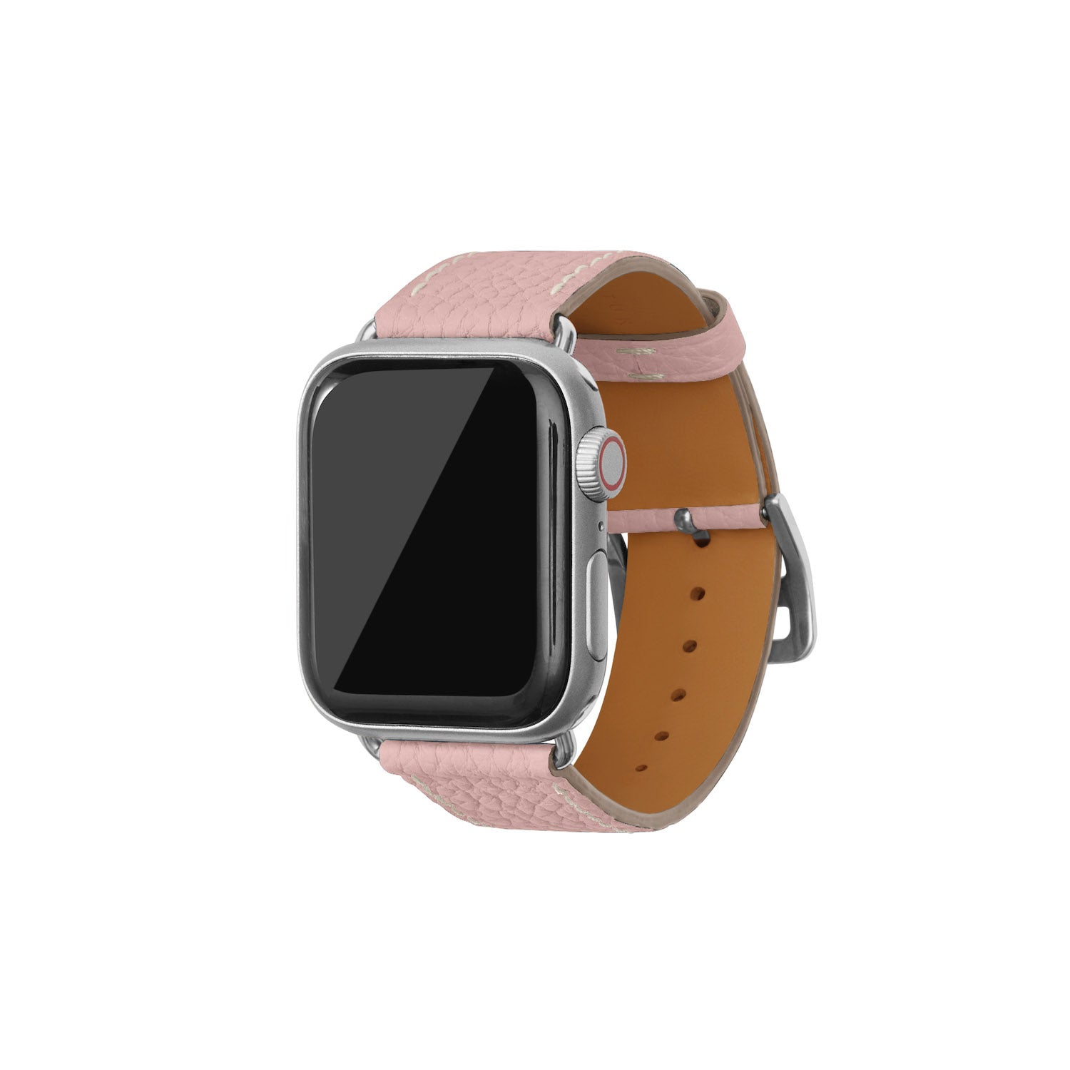 Apple Watch Band Shrink Leather (Silver Adapter - Sakura Pink (Etoupe edge paint) - 38mm/40mm/41mm/42mm - S / M)